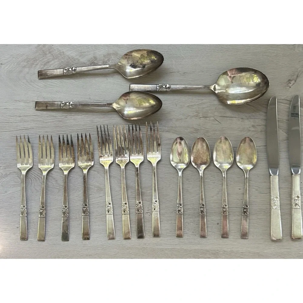 Oneida Morning Star Set 17 Pcs. Forks Community Vtg Silverplate Flatware Spoons